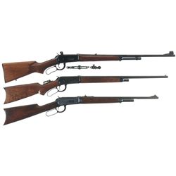 Three Winchester Lever Action Rifles -A) Winchester Model 64A Rifle