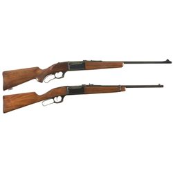 Two Savage Model 99 Lever Action Rifles -A) Savage Model 99 Rifle with Factory Letter