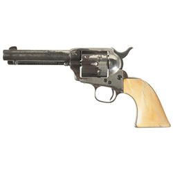 Black Powder Colt Single Action Army Revolver with Ivory Grip and Factory Letter