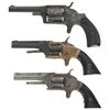 Image 1 : Collector's Lot of Three Spur Trigger Pocket Revolvers -A) Engraved Hopkins & Allen Blue Jacket No. 