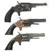 Image 2 : Collector's Lot of Three Spur Trigger Pocket Revolvers -A) Engraved Hopkins & Allen Blue Jacket No. 