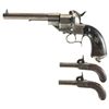 Image 2 : Three Antique Handguns with Cases -A) Spanish Pinfire Revolver