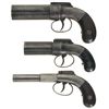 Image 2 : Collector's Lot of Three Bar Hammer Percussion Hand Guns -A) Allen & Thurber Pepperbox
