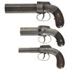 Image 2 : Collector's Lot of Three Percussion Handguns -A) Engraved Allen & Thurber Pepperbox