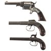 Image 2 : Three Antique Handguns -A) Unmarked Allen 32 Side Hammer Revolver