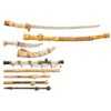 Image 1 : Two Sets of Decorative Blade Fittings and Five Opium Pipes