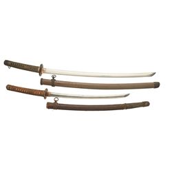 Two Japanese Swords in Military-Style Mounts, One Signed