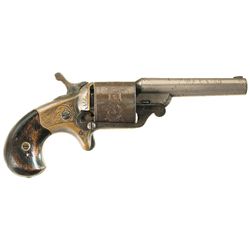 National Arms Moore's Patent Teat-Fire Revolver with Silver Finished Barrel and Frame, Gold Washed C