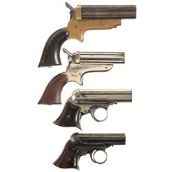 Collector's Lot of Four Pepperbox Pocket Pistols -A) Sharps Model 2B Pepperbox