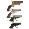 Image 1 : Collector's Lot of Four Pepperbox Pocket Pistols -A) Sharps Model 2B Pepperbox