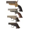 Image 2 : Collector's Lot of Four Pepperbox Pocket Pistols -A) Sharps Model 2B Pepperbox