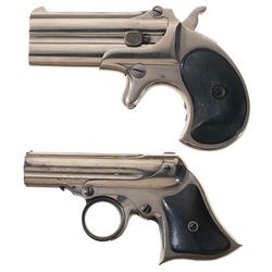 Collector's Lot of Two Remington Antique Derringers -A) Remington Type II Over/Under Derringer