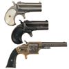 Image 1 : Three Pocket Handguns -A) Remington Type II Derringer with Pearl Grips