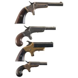 Collector's Lot of Four Antique American Pistols -A) Stevens Old Model Pocket Pistol