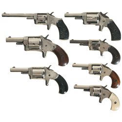 Collector's Lot of Seven Antique Iver Johnson Spur Trigger Revolvers -A) Iver Johnson Defender Revol