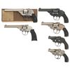 Image 1 : Six Double Action Top Break Revolvers -A) Iver Johnson Safety Automatic Revolver with Factory Box