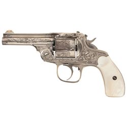 Engraved Iver Johnson Top Break Revolver with Swift Marking and Pearl Grips