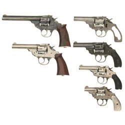 Collector's Lot of Six Iver Johnson Double Action Revolvers -A) Iver Johnson 22 Supershot Top Break 