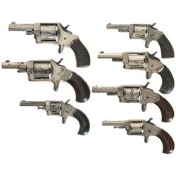 Collector's Lot of Seven Antique Iver Johnson Spur Trigger Revolvers -A) Iver Johnson Smoker Revolve
