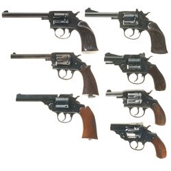 Collector's Lot of Seven Iver Johnson Double Action Revolvers -A) Iver Johnson Target Model 55A Revo