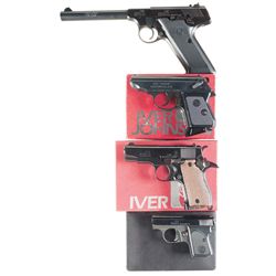 Collector's Lot of Four Iver Johnson Semi-Automatic Pistols -A) Iver Johnson Trailsman Single Action