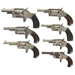 Collector's Lot of Seven Antique Iver Johnson Spur Trigger Revolvers -A) Iver Johnson Smoker Revolve
