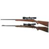Image 2 : Two Pre-64 Winchester Model 70 Bolt Action Rifles with Scopes -A) Pre-WWII Winchester Model 70 Rifle