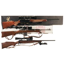 Three Long Guns -A) Browning BAR Mark II Safari Semi-Automatic Rifle with Box