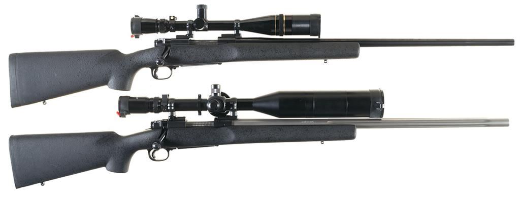 Two Winchester Model 70 Bolt Action Rifles with Scopes -A) Winchester ...