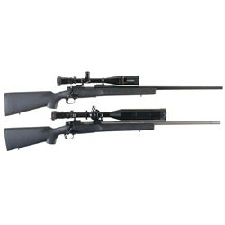 Two Winchester Model 70 Bolt Action Rifles with Scopes -A) Winchester Model 70 Sporter Varmint Rifle