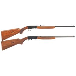 Collector's Lot of Two Belgian Browning .22 Caliber Semi-Automatic Rifles -A) Browning Grade I .22 C