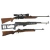 Image 1 : Three Semi-Automatic Rifles -A) Remington 7400 Rifle with Scope