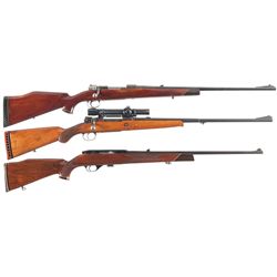 Three Sporting Rifles -A) Belgian FN Mauser Bolt Action Rifle