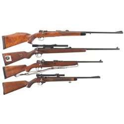 Four Bolt Action Rifles -A) Belgian Proofed Mauser Rifle with Ammo