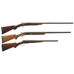 Three Side by Side Shotguns -A) Stevens Model 235 Hammer Shotgun