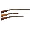 Image 1 : Three Side by Side Shotguns -A) Stevens Model 235 Hammer Shotgun