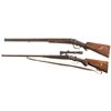 Image 2 : Collector's Lot of Two German Hammer Combination Guns -A) P. Oberhammer Over/Under Damascus Barreled