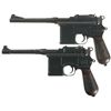 Image 1 : Two Mauser Broomhandle Semi-Automatic Pistols -A) Mauser Broomhandle Pistol