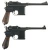 Image 2 : Two Mauser Broomhandle Semi-Automatic Pistols -A) Mauser Broomhandle Pistol