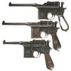 Image 1 : Three Mauser Semi-Automatic Pistols -A) Frame and Barrel Assembly For a Mauser Model 1896 Broomhandl