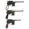 Image 2 : Three Mauser Semi-Automatic Pistols -A) Frame and Barrel Assembly For a Mauser Model 1896 Broomhandl