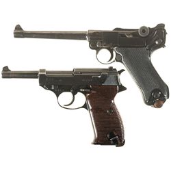 Two German Semi-Automatic Pistols -A) Blank Chamber DWM Luger Pistol