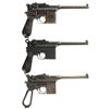 Image 2 : Three Mauser Broomhandle Semi-Automatic Pistols -A) Mauser Small Ring Broomhandle Pistol