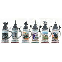 German Regimental Porcelain Steins