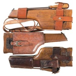 Three Broomhandle Pistol Stock Holsters