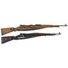 Image 1 : Two Nazi Bolt Action Long Guns with Slings -A) Scarce Steyr "bnz 45" Single Rune K98 Reworked Rifle