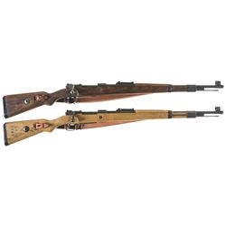 Two Mauser Model K98 Bolt Action Rifles -A) "ar" Code 43 Dated Model K98 Rifle