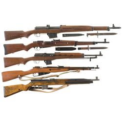 Five Military Rifles -A) Egyptian Hakim Semi-Automatic Rifle with Bayonet