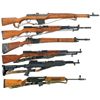 Image 1 : Six Military Style Long Guns -A) Egyptian Model 42 Hakim Semi-Automatic Rifle