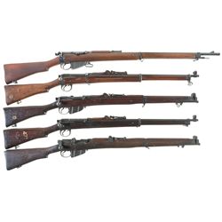 Five Enfield Bolt Action Rifles -A) BSA "Long" Lee-Enfield Rifle